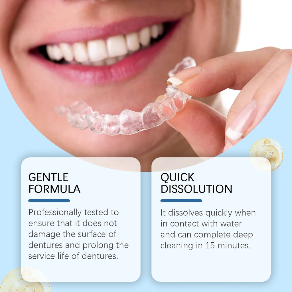 Effervescent Denture Cleaning Tablets for Retainers and Aligners