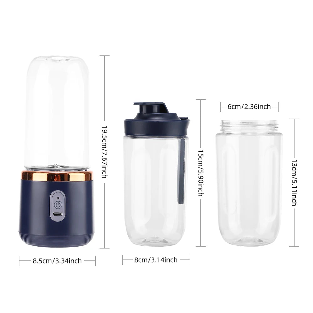 Portable Wireless Electric Fruit Blender and Juicer Cup