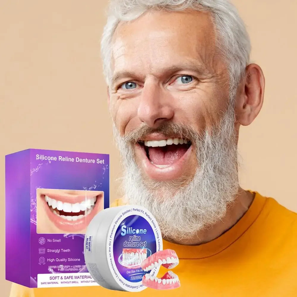 Temporary Silicone Denture Reliner and Teeth Whitening Set - 13