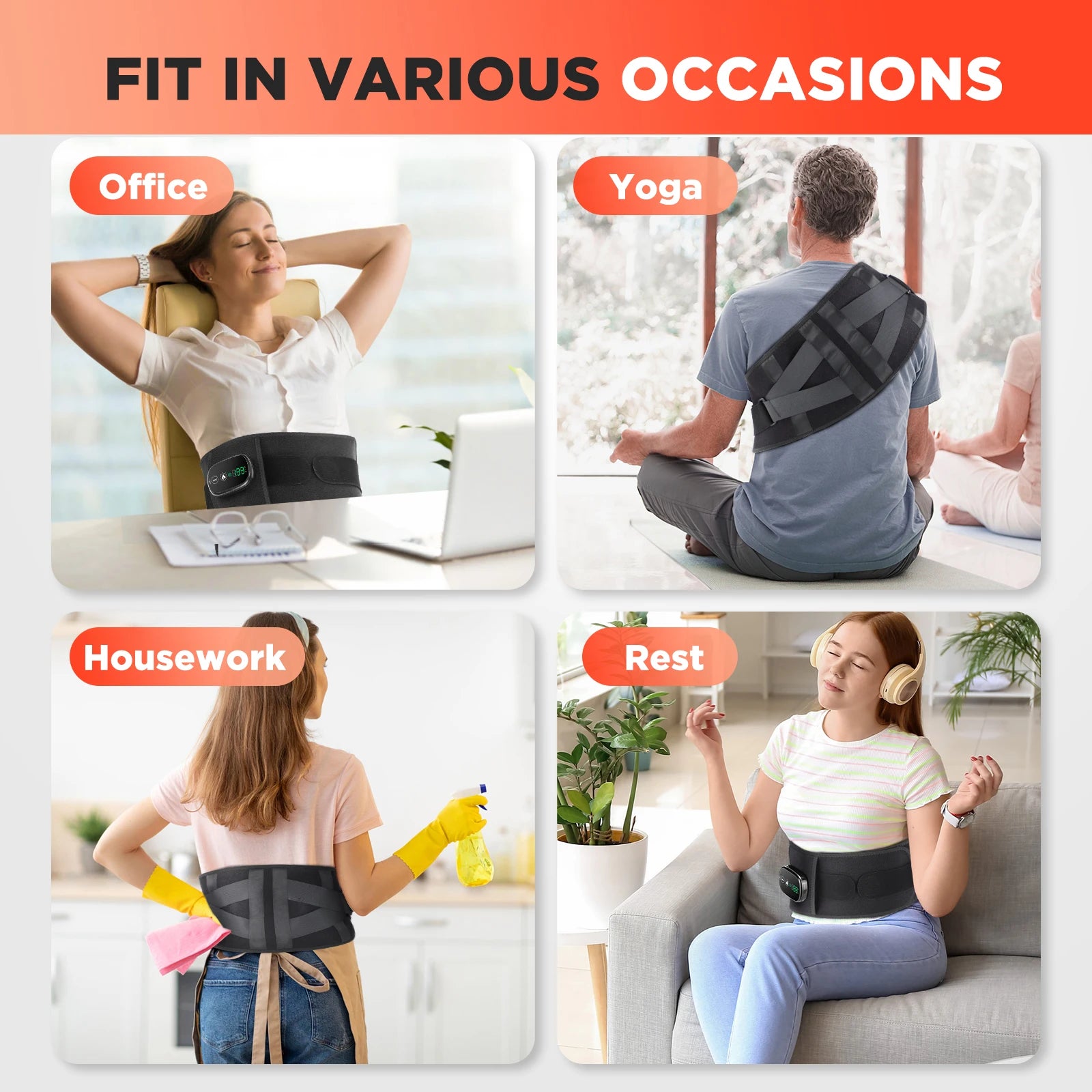 Cordless Heated Vibration Back Massage Belt - 13