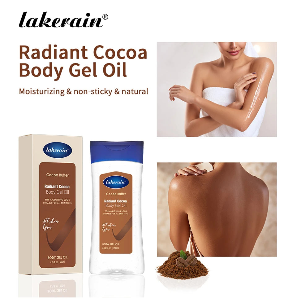 Radiant Cocoa Body Oil Gel for Deep Hydration and Glowing Skin