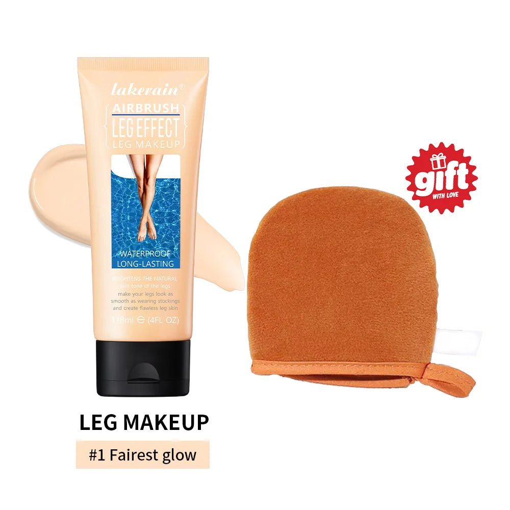 Waterproof Airbrush Leg Makeup Foundation with Applicator Glove