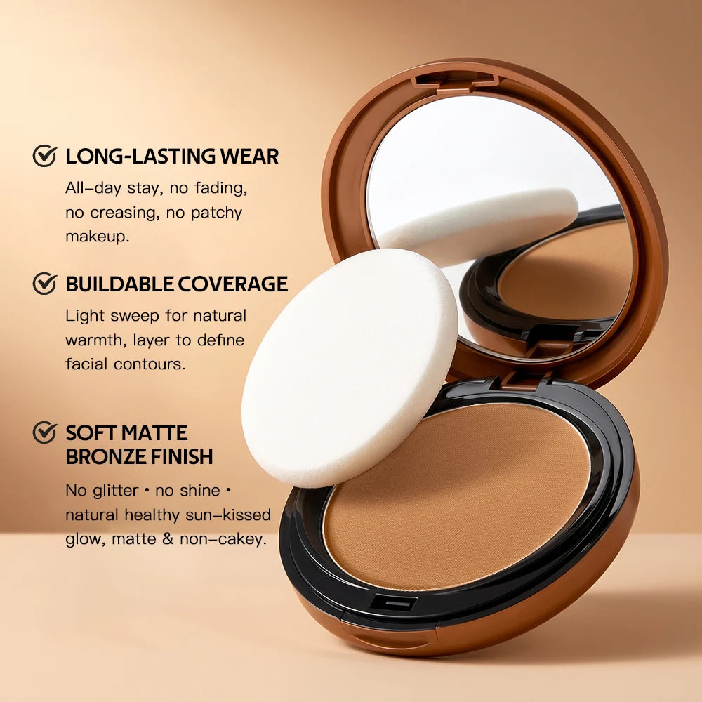 Matte Pressed Bronzer Powder for Sculpting and Face Contouring