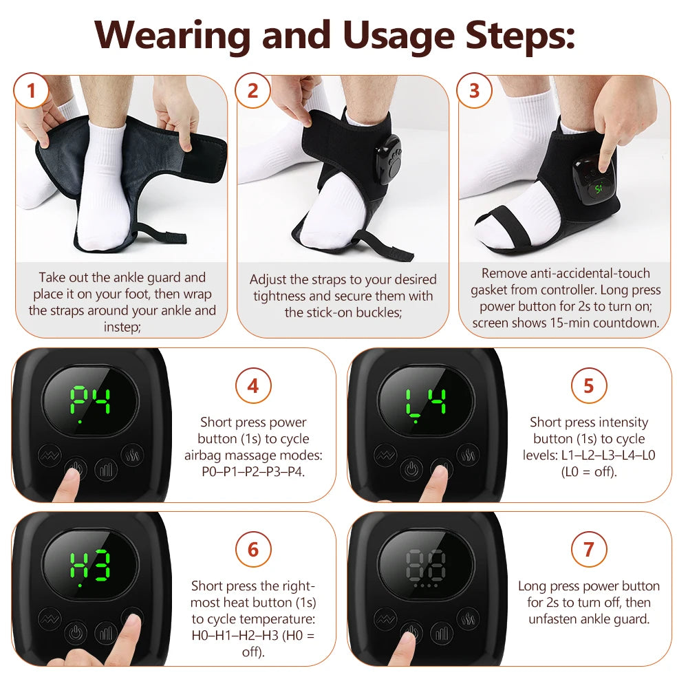 Heated Airbag Ankle Compression Massager