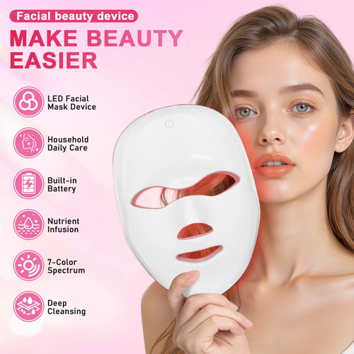 7-Color Cordless LED Photon Facial Mask for Skin Rejuvenation