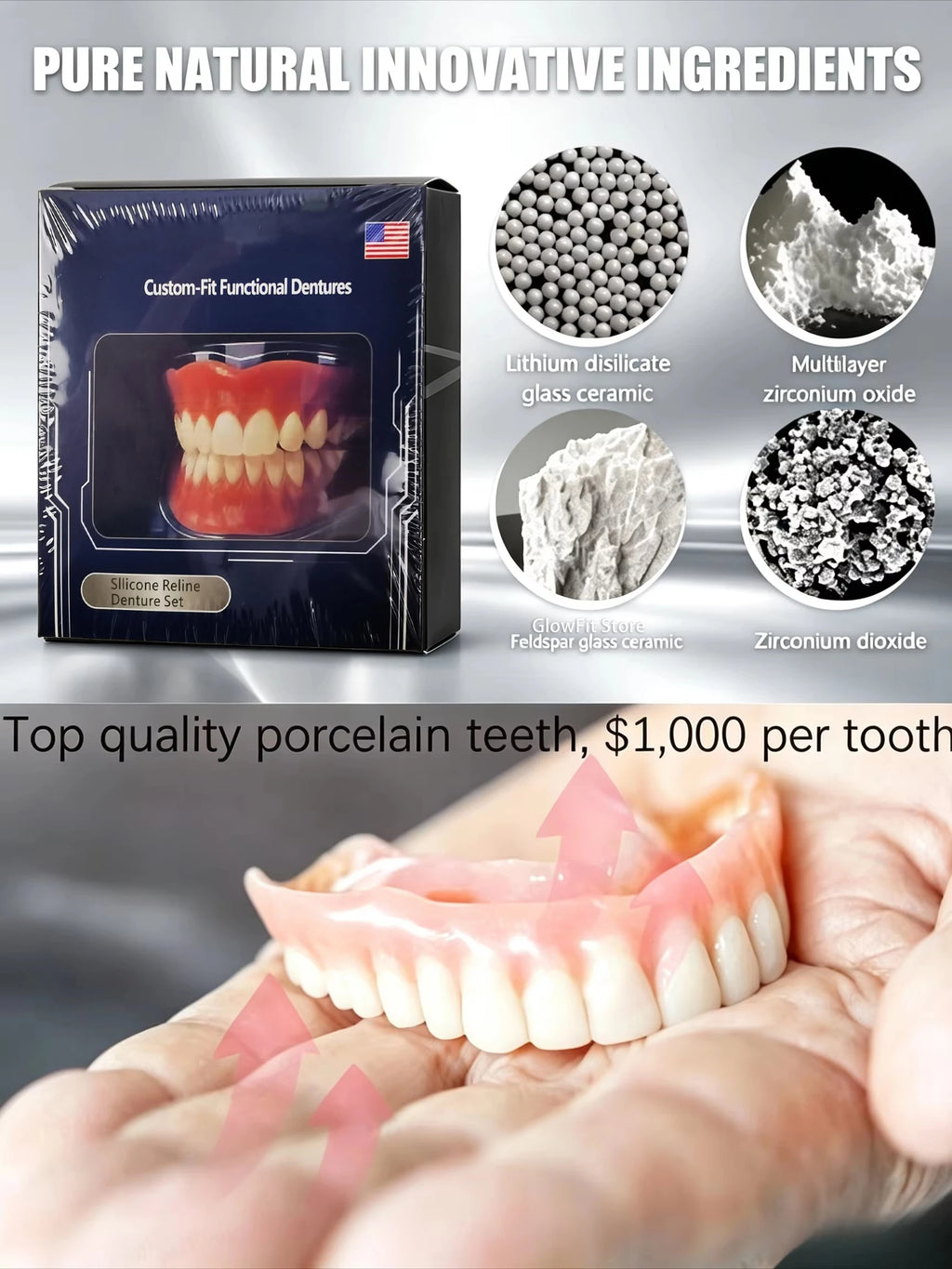 Suction-Retained Full Mouth Dentures for Seniors