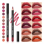 12-Color Waterproof Matte Lip Liner Pencil Set