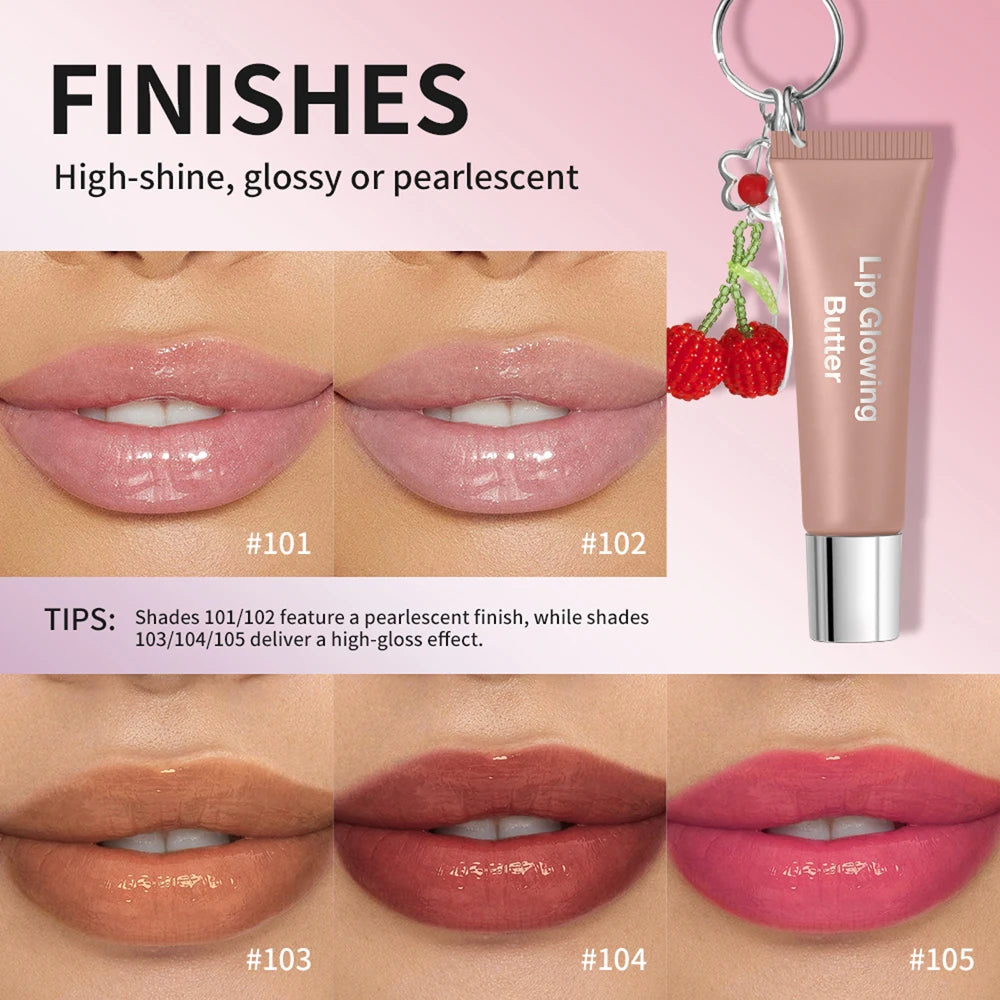 Moisturizing Lip Glowing Butter Gloss with Keychain - 4