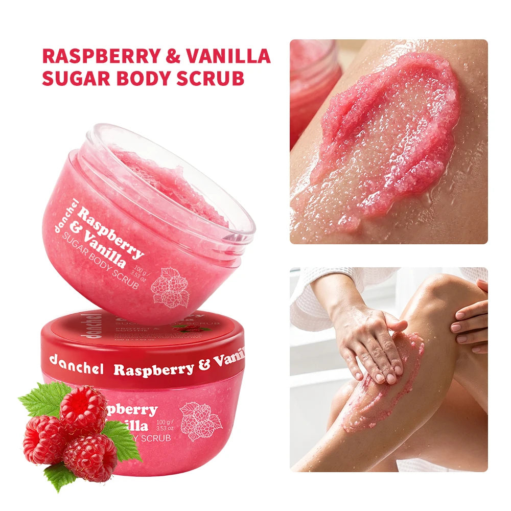 Raspberry Vanilla Sugar Body Scrub for Smooth Exfoliated Skin - 1