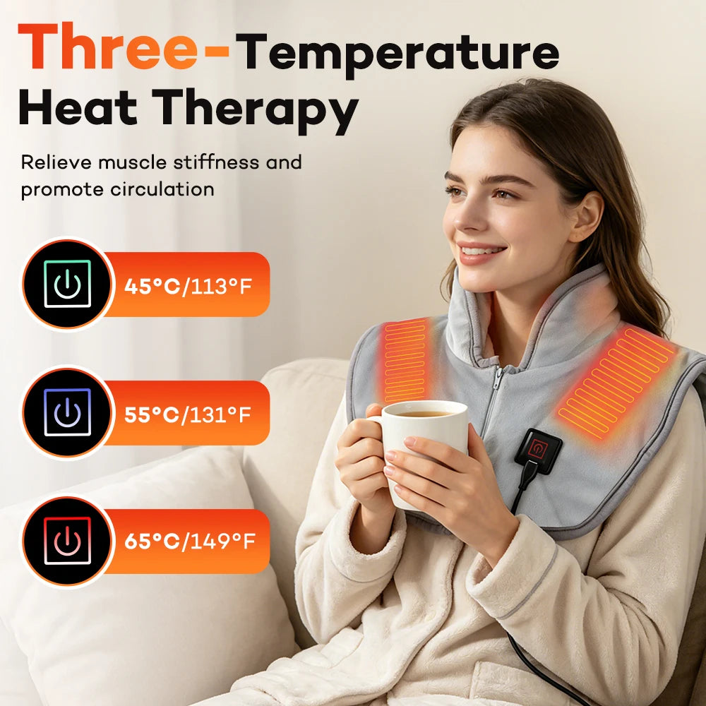 USB Electric Heated Shoulder and Neck Heating Pad