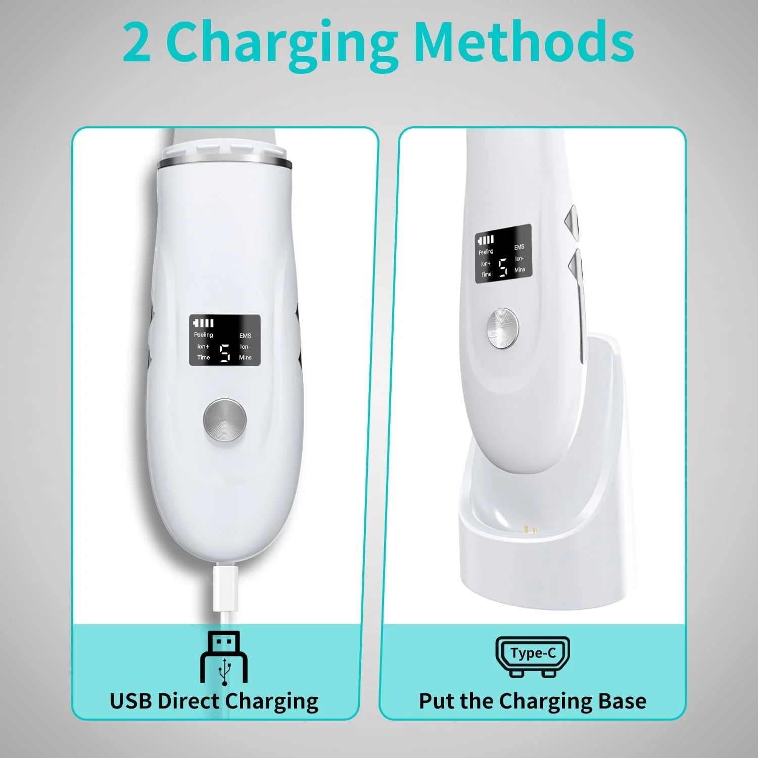 4-in-1 Ultrasonic Facial Skin Scrubber and Blackhead Remover - 4