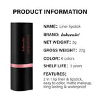 2-in-1 Waterproof Matte Lipstick and Lip Liner Crayon