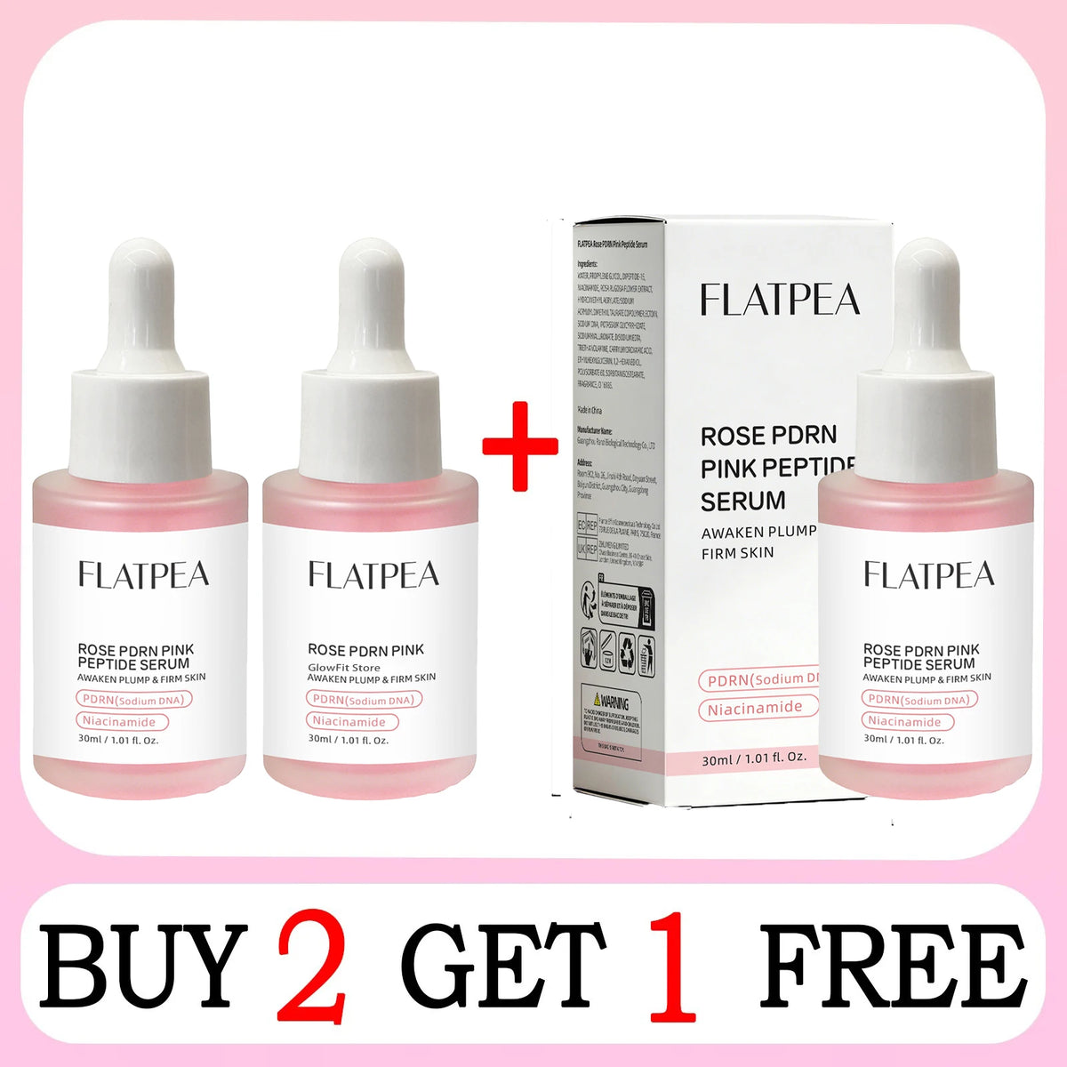 Collagen PDRN Peptide Facial Serum for Hydrating and Brightening Skin