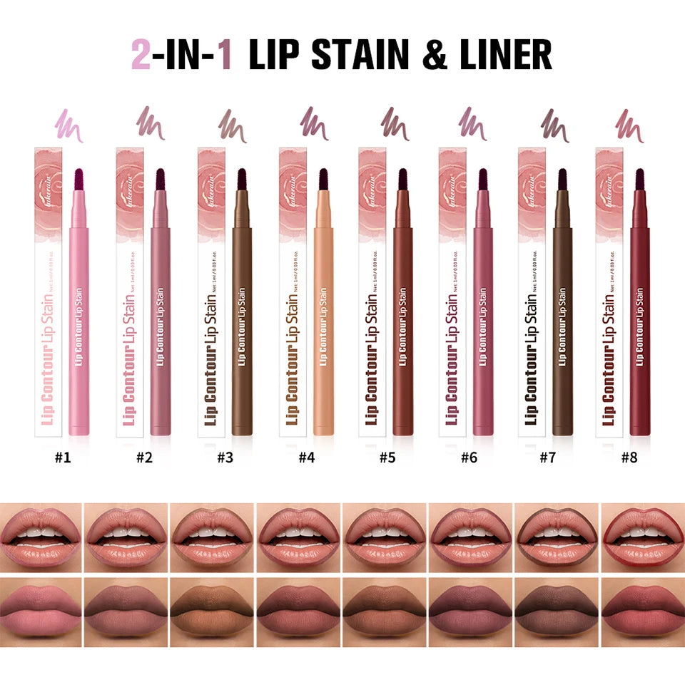Waterproof Sculpting Ballpoint Felt Tip Lip Liner Stain - 21