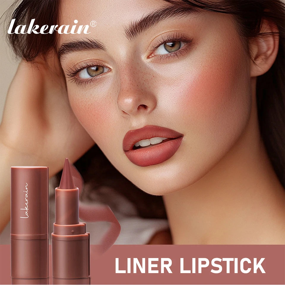 2-in-1 Waterproof Matte Lipstick and Lip Liner Crayon - 7