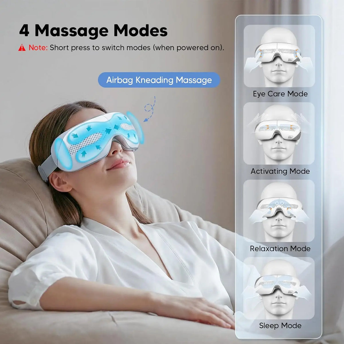 4-in-1 Rechargeable Airbag Eye Massager for Strain and Relaxation