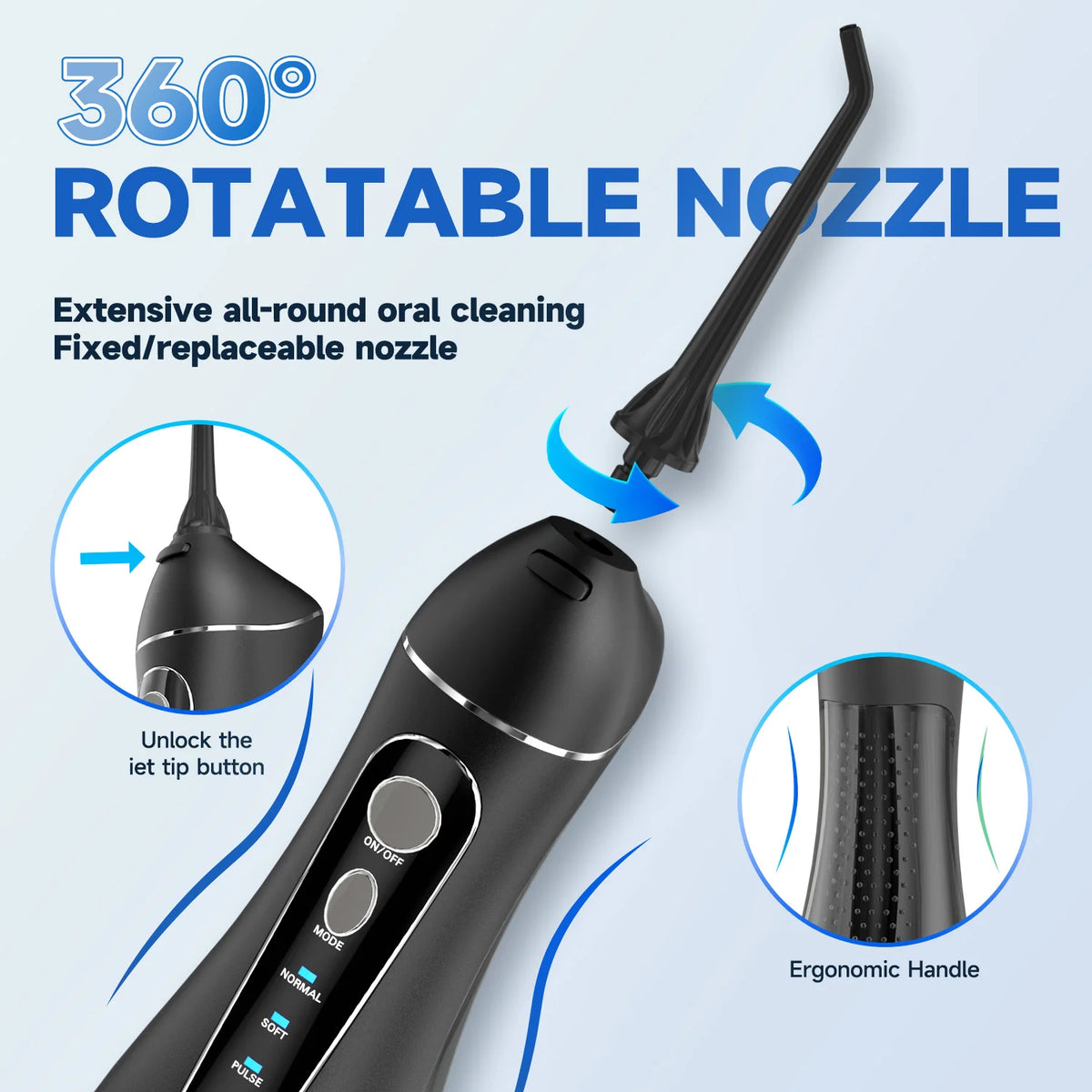 Rechargeable Cordless Water Flosser for Teeth Deep Cleaning