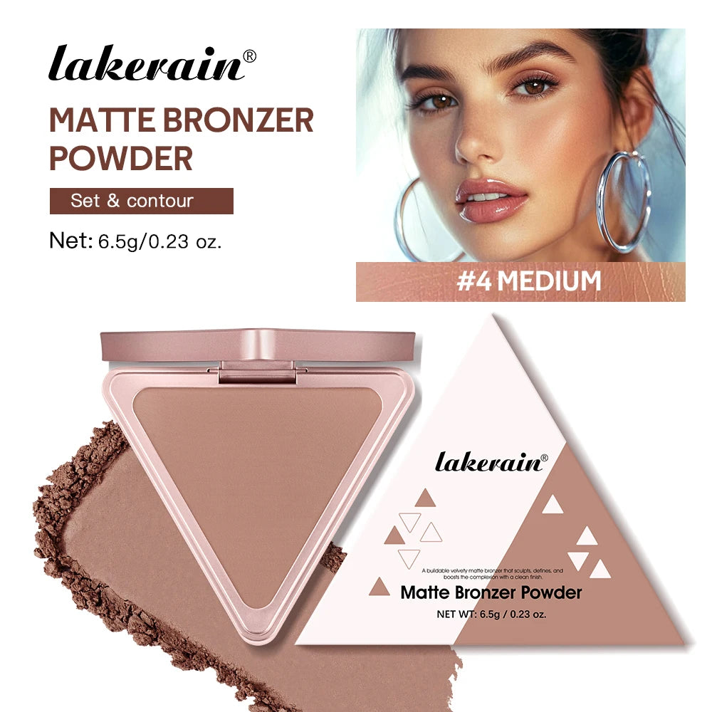 Long-Lasting Matte Bronzer Contour Powder for Face Sculpting