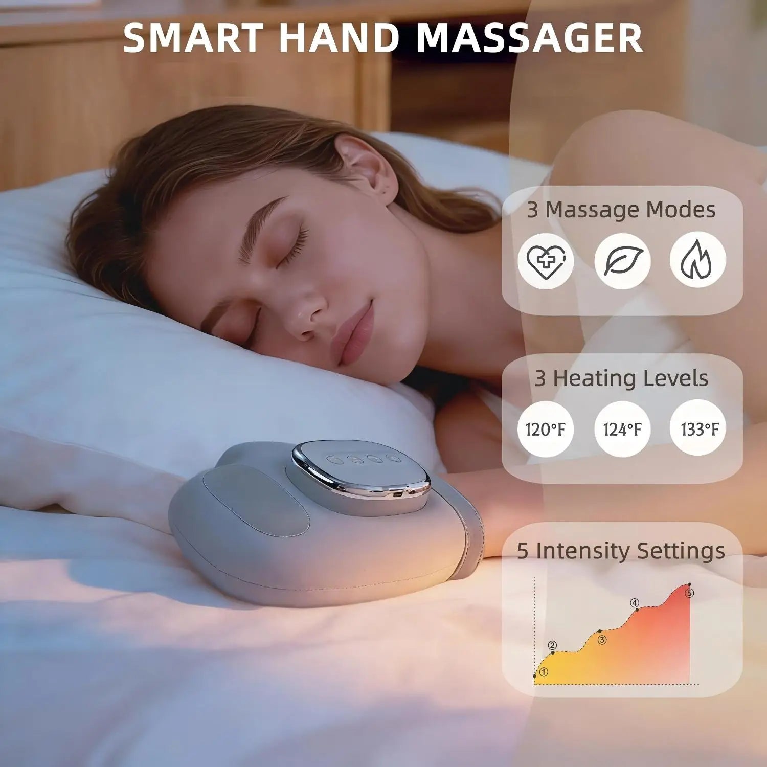 Rechargeable Hand and Wrist Massager with Heat and Air Compression - 3