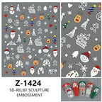 3D Christmas Cartoon Nail Art Sticker Decals