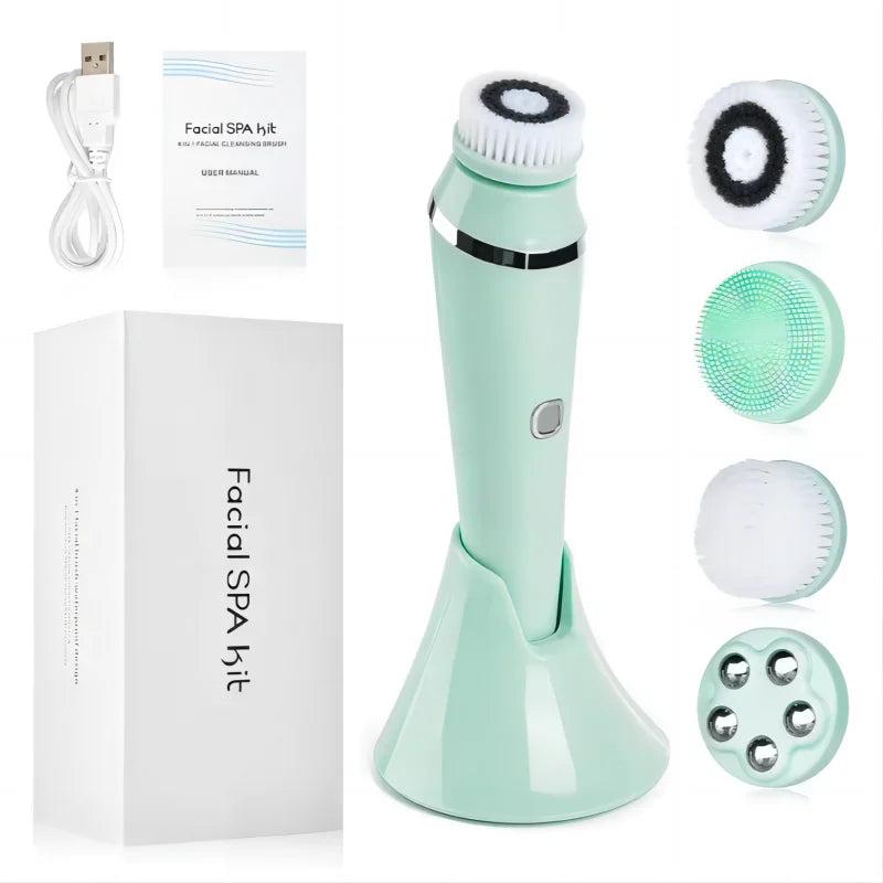 4-in-1 Electric Rotating Facial Cleansing and Massage Brush - 21