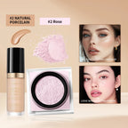 Matte Finish Concealer and Loose Setting Powder Makeup Set