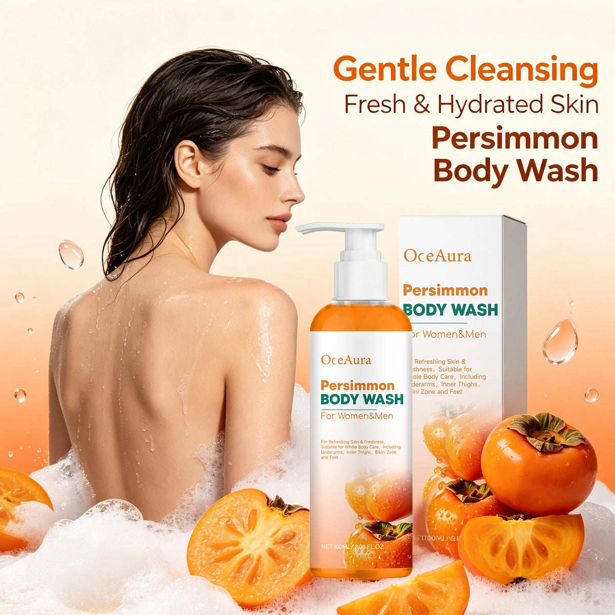 Persimmon Body Wash for Odor Control and Deep Skin Cleansing