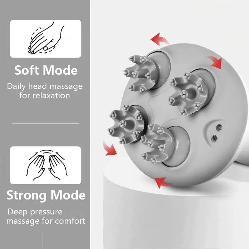 Electric Cordless Scalp Massager for Relaxation and Hair Care