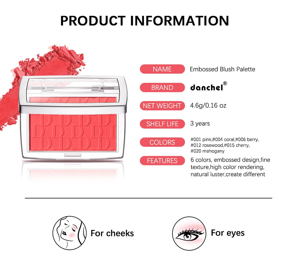Matte Embossed Pigmented Face Blush Palette