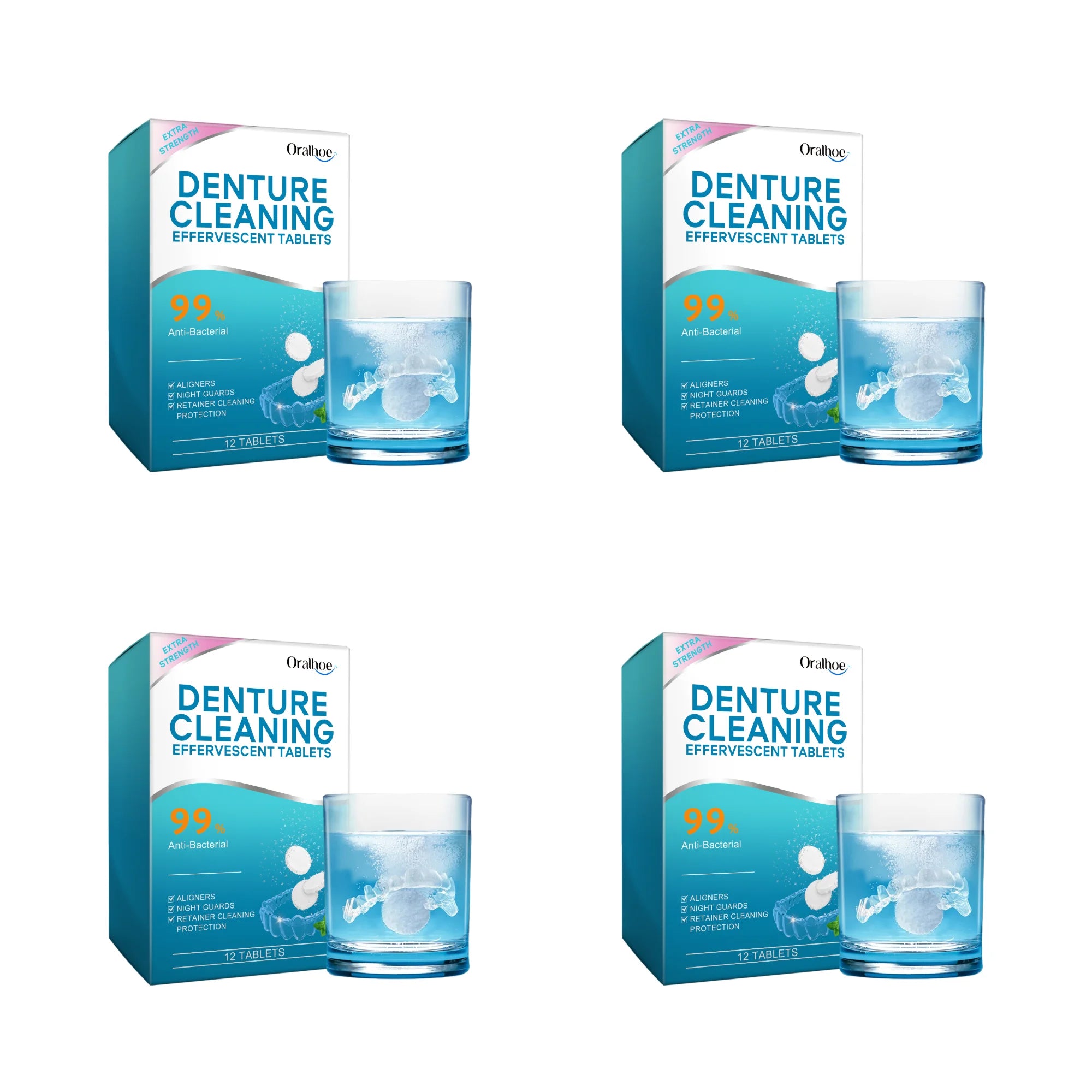 Effervescent Denture Cleaning Tablets for Retainers and Aligners - 14