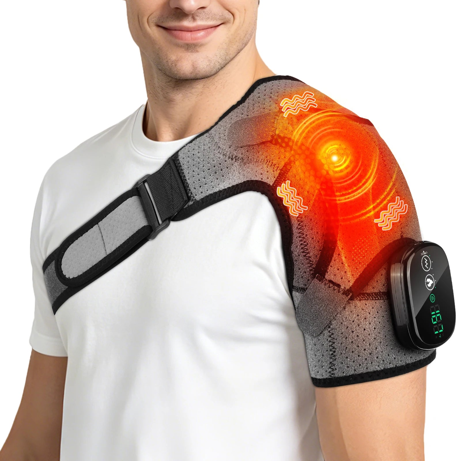Cordless Heated Shoulder Massager with Vibration - 20