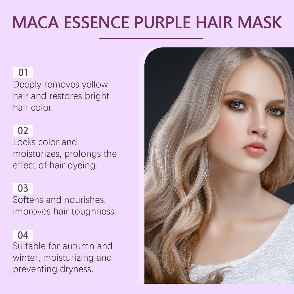 Purple Toning Hair Mask and Shampoo Set for Blonde Hair