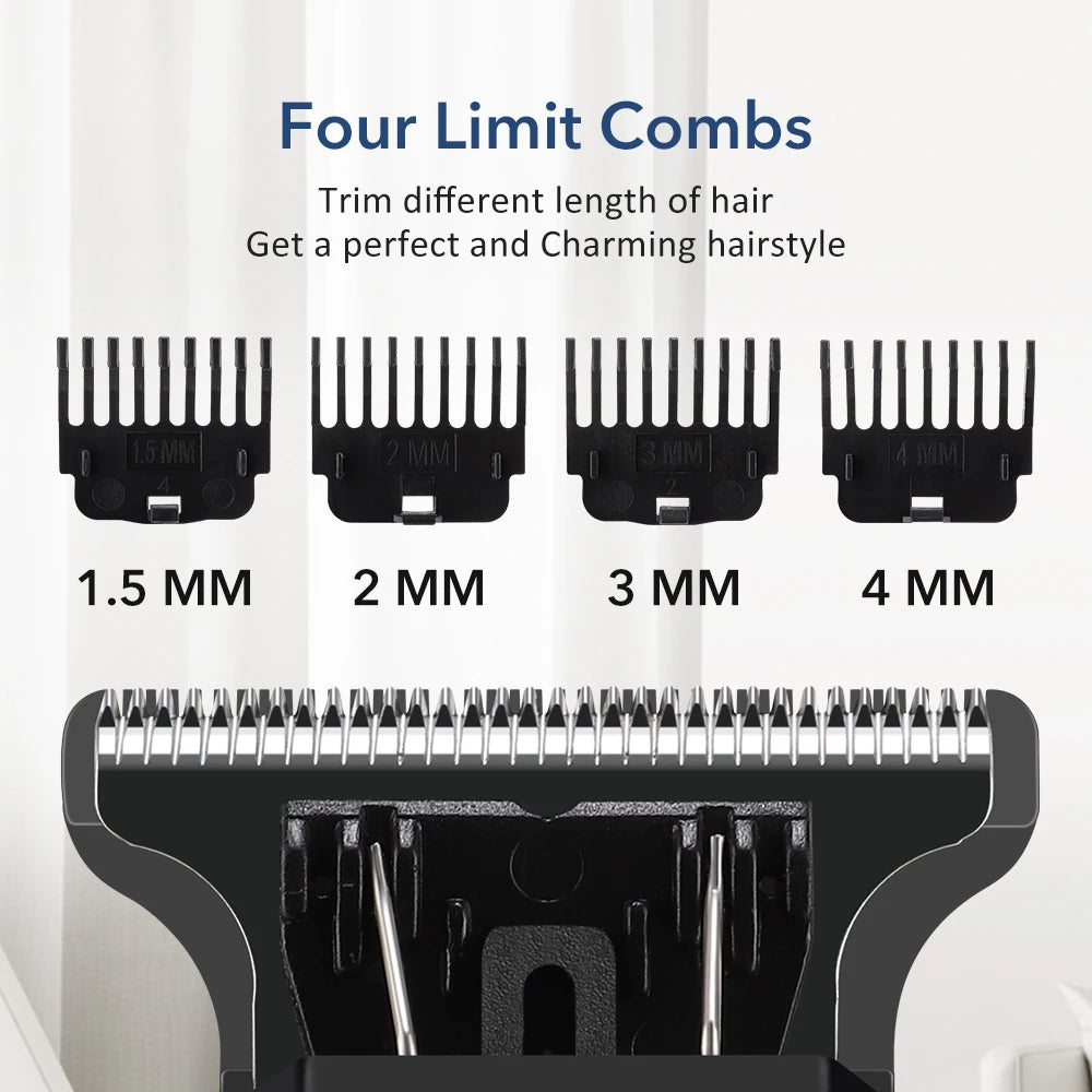 Professional Cordless Hair Trimmer with Digital LED Display - 5