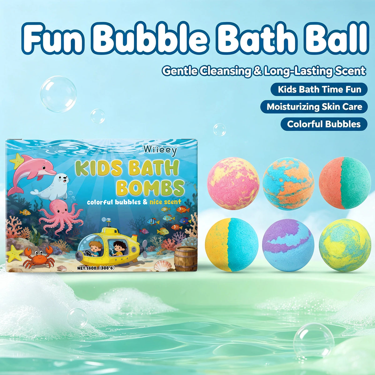 Kids Moisturizing Fizzy Bath Bomb Set