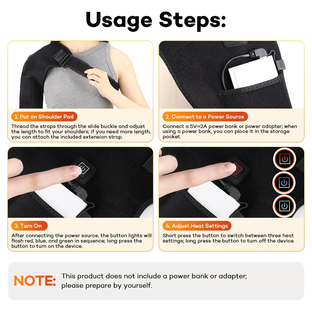 Red Light Therapy Heated Shoulder Support Brace