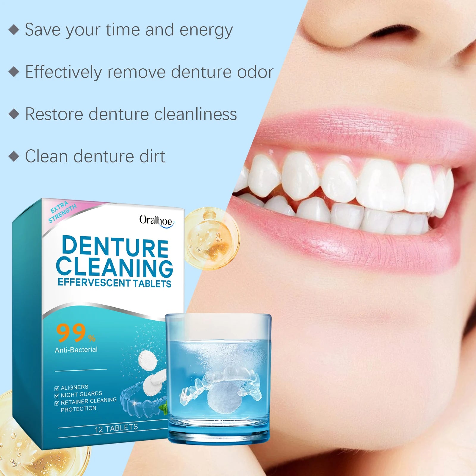 Effervescent Denture Cleaning Tablets for Retainers and Aligners - 6
