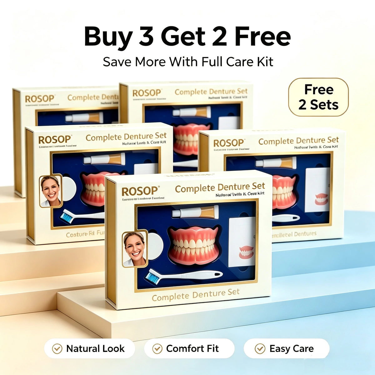 Cosmetic Silicone Denture Set for Natural Smile Makeover