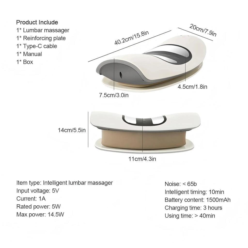 Electric Lumbar Traction Massager with Airbag Back Stretcher