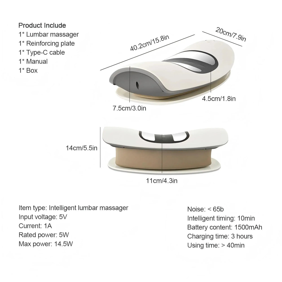 Electric Lumbar Traction Massager with Airbag Back Stretcher