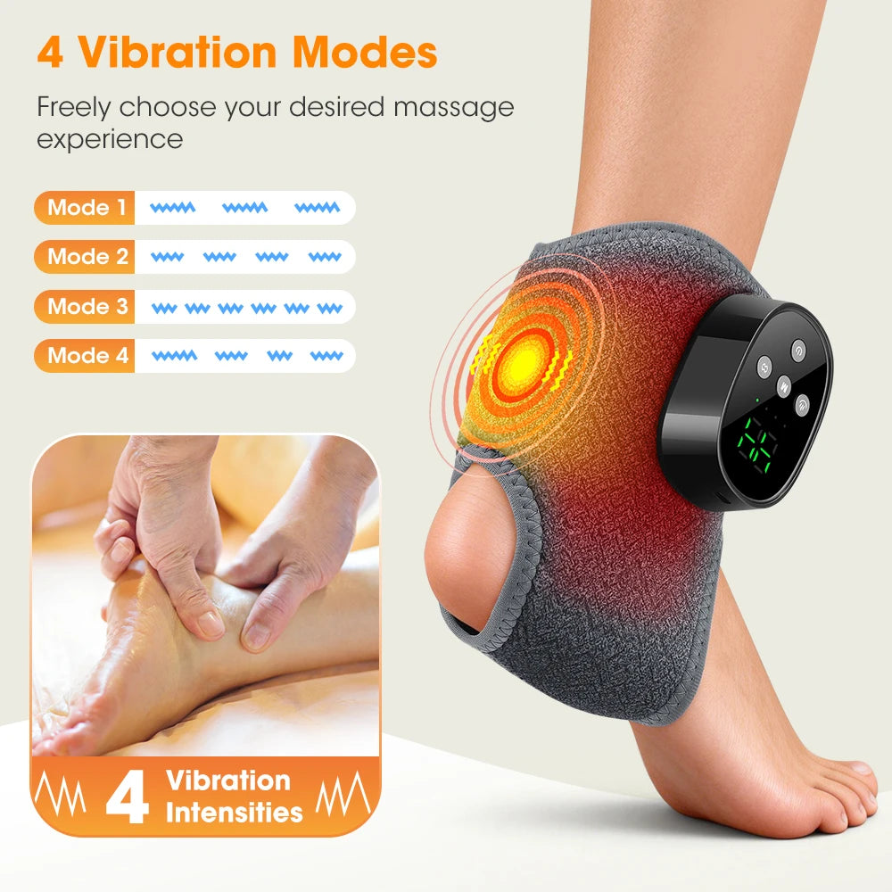 Cordless Heated Ankle Massager with Vibration Therapy