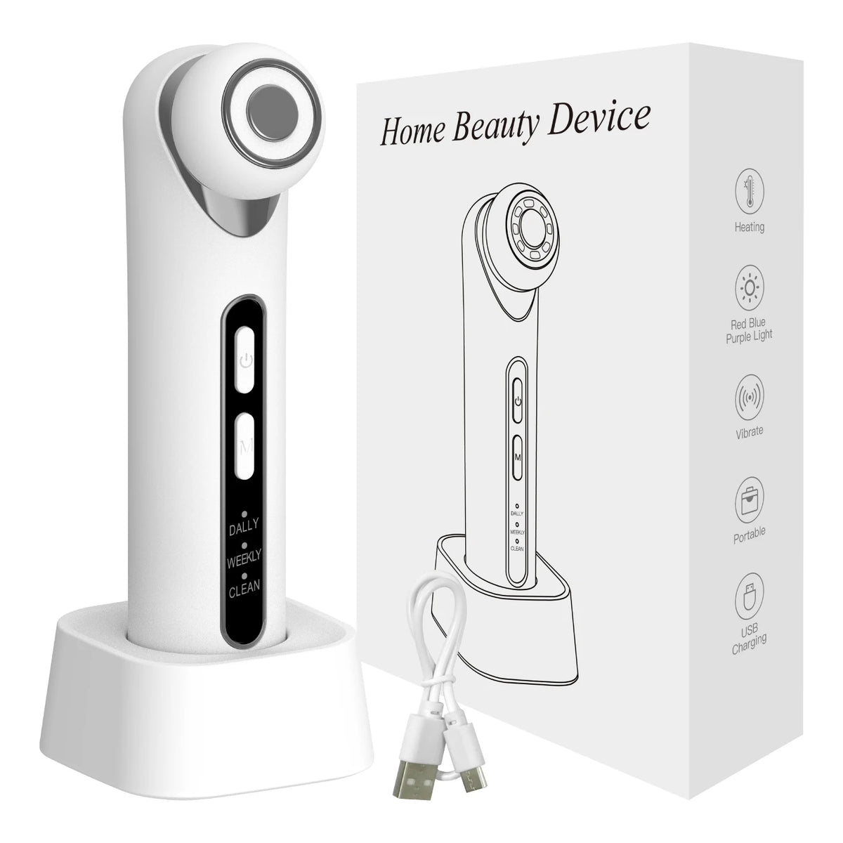 3-in-1 LED Photon Eye Facial Massager for Puffiness and Dark Circles