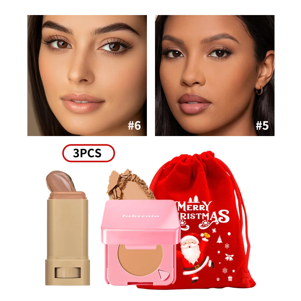 Matte Foundation Stick and Pressed Powder Beauty Set