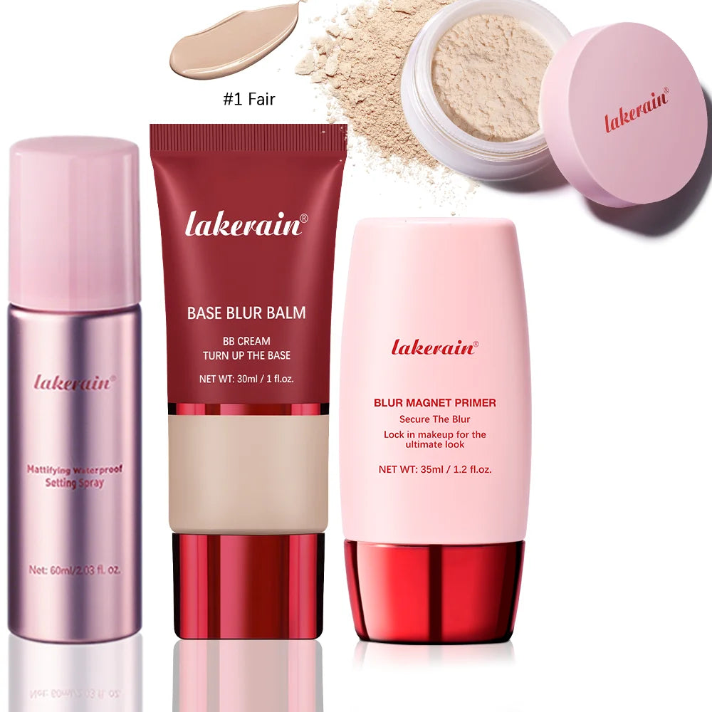 4-Piece Matte Makeup Setting and Blurring Face Base Set - 35