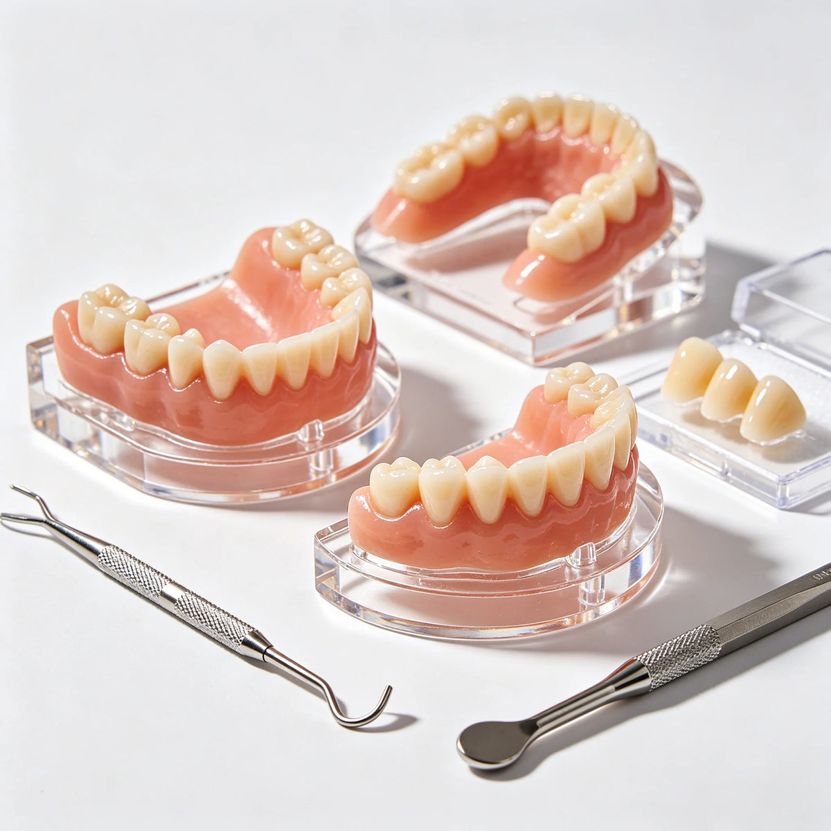 Natural Look Silicone Denture Set for Upper and Lower Jaw
