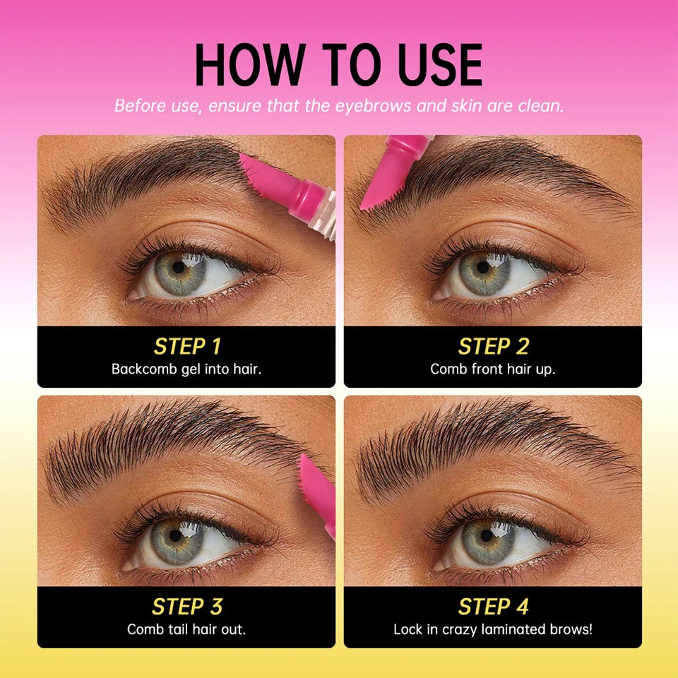 Long-Lasting Brow Lamination Styling Glue with Precision Comb