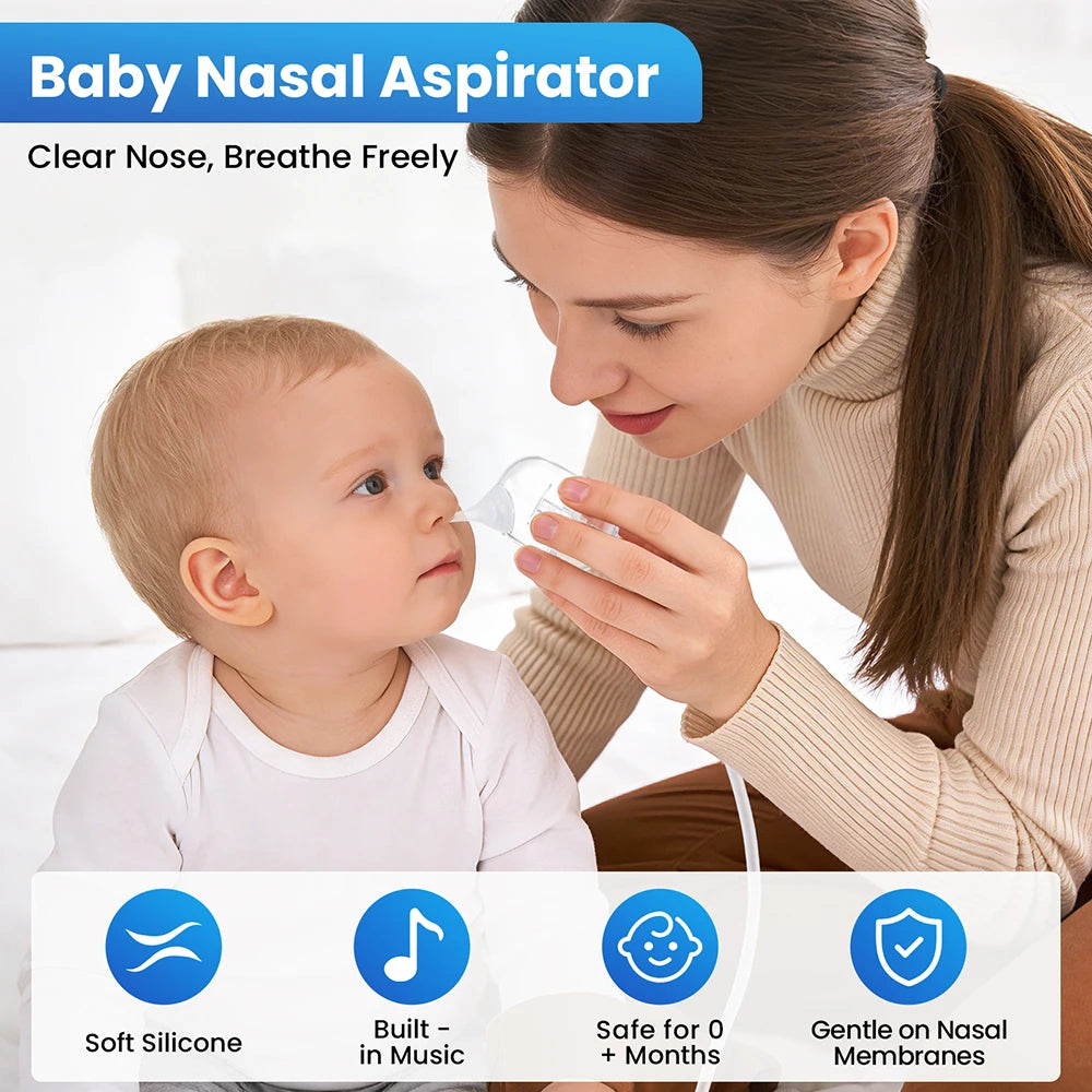 Electric Baby Nasal Aspirator with Music and Adjustable Suction