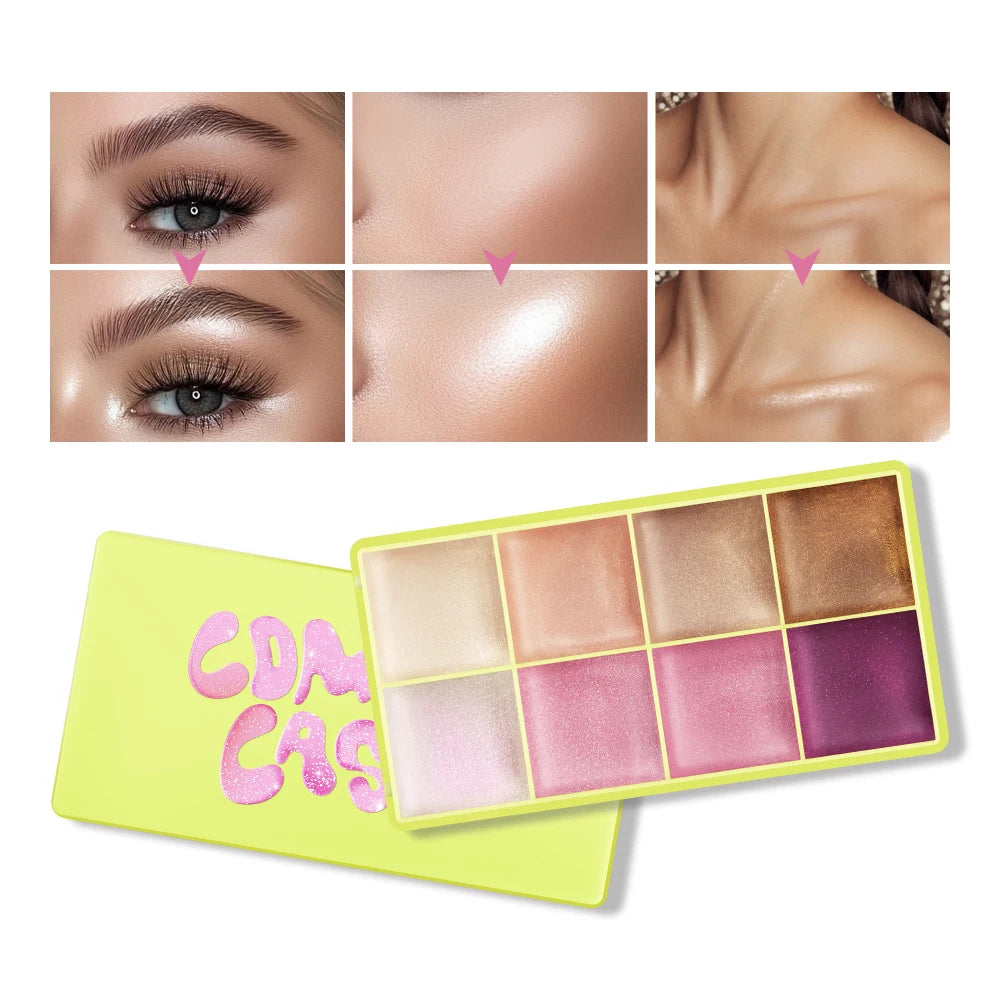 8-Color Cream Highlighter and Contouring Palette - 1