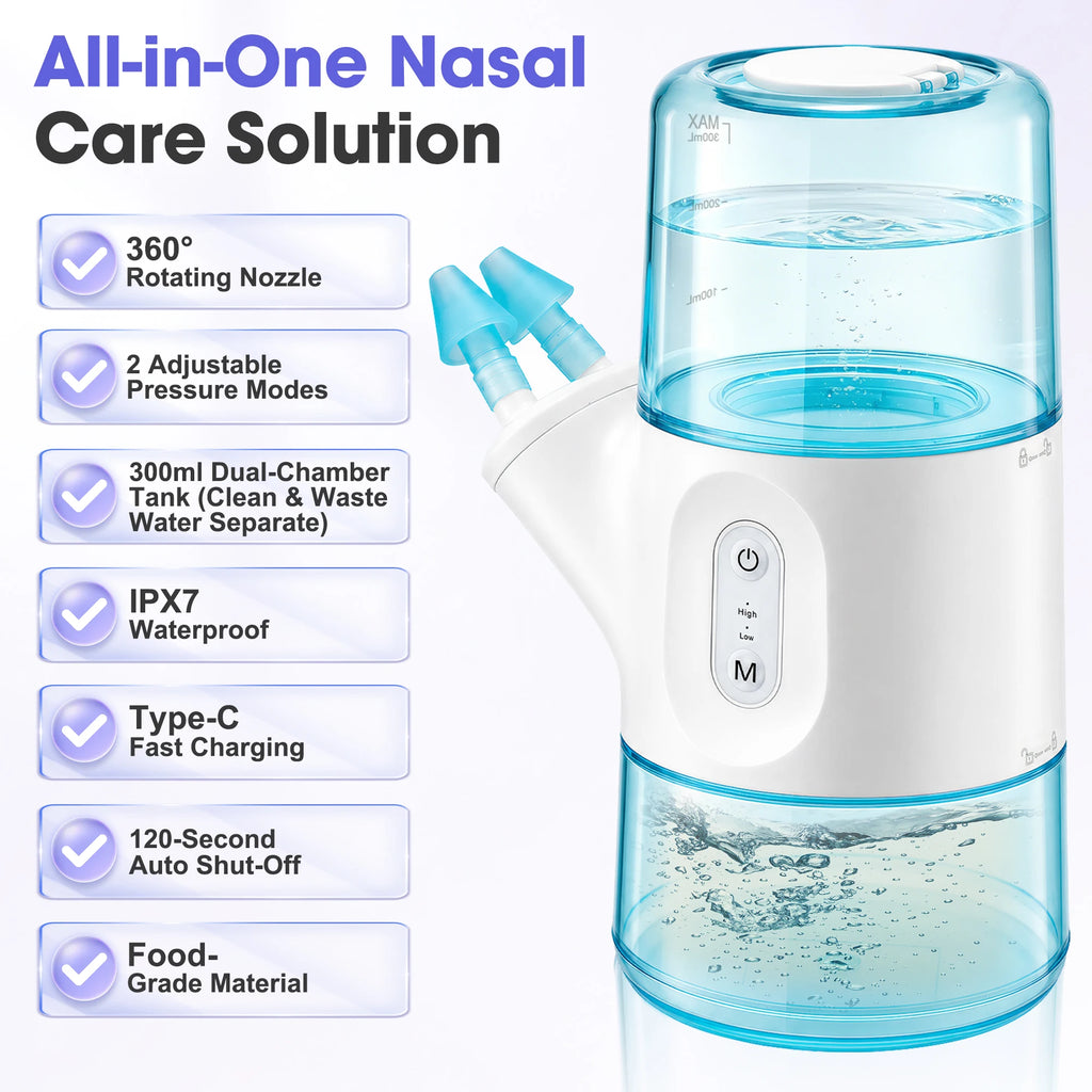 Rechargeable Electric Nasal Irrigator for Sinus Relief