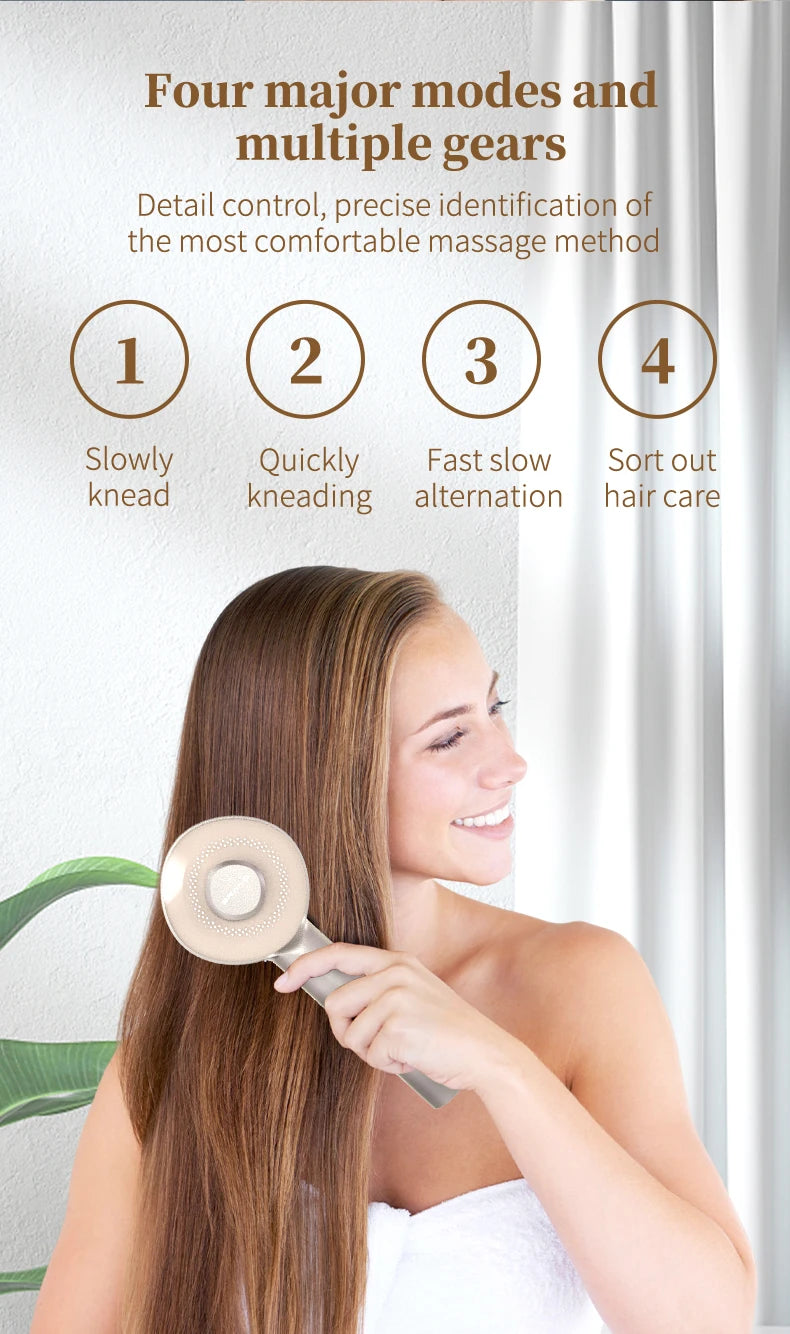 Electric Scalp Massage Comb with Red Light and Serum Applicator