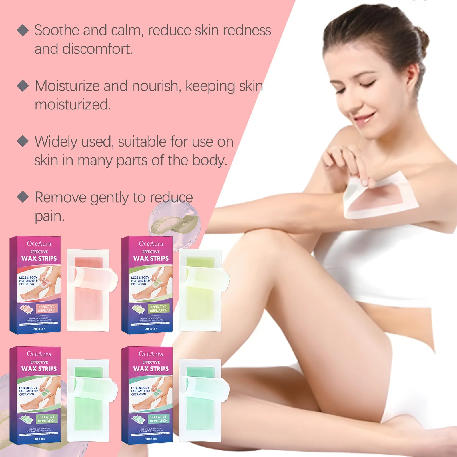Full Body Hair Removal Wax Strips for Smooth Skin - 14